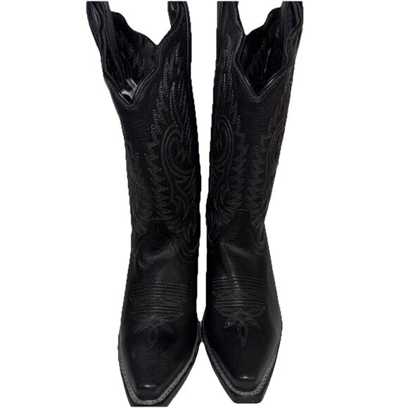 Masterson Boot-Womens Size 7 Wide Cowgirl Embroidered Western Black RB3431 - Picture 3 of 13